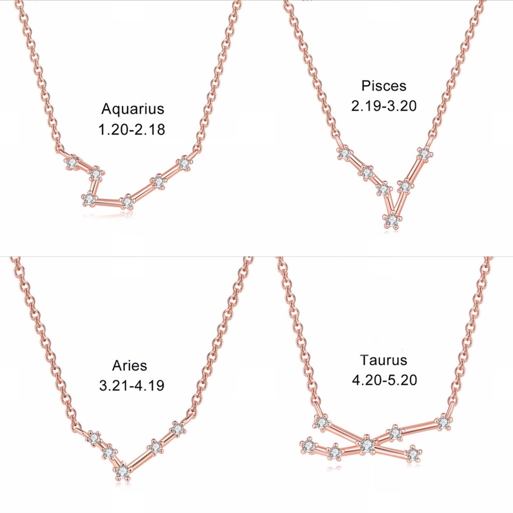 Zodiac Aquarius, Pisces, Aries & Taurus Necklace